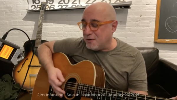 Jim Infantino playing live on YouTube from his sofa