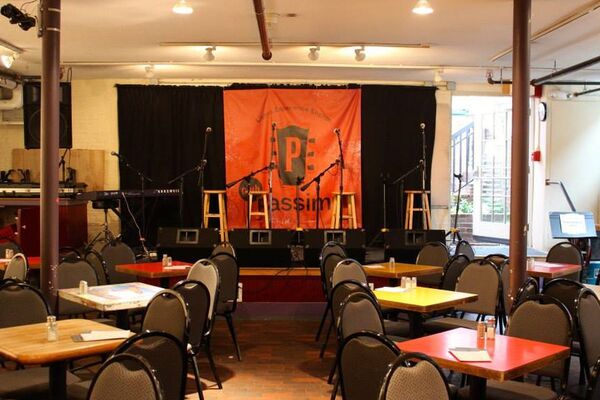 The stage at Club Passim